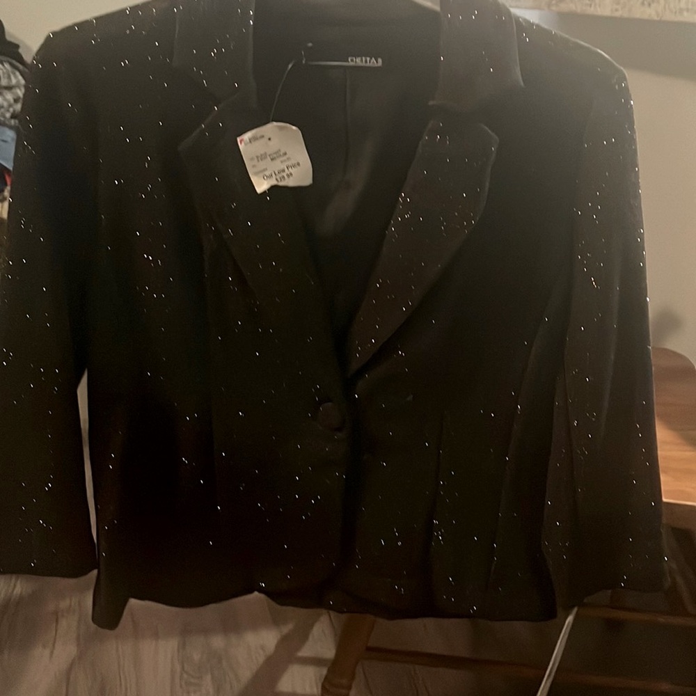 Black glitter blazer